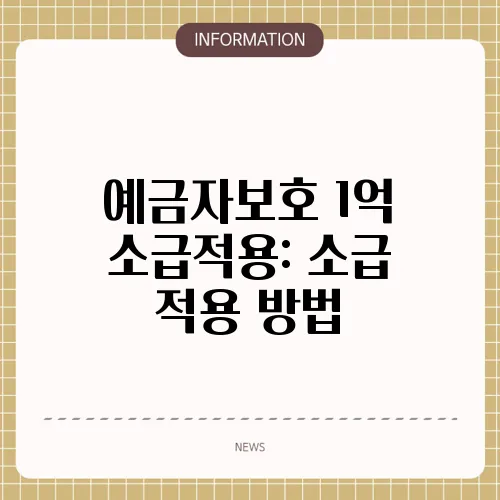 예금자보호 1억 소급적용: 소급 적용 방법