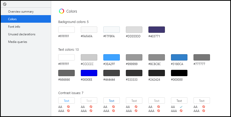 CSS Overview Colors