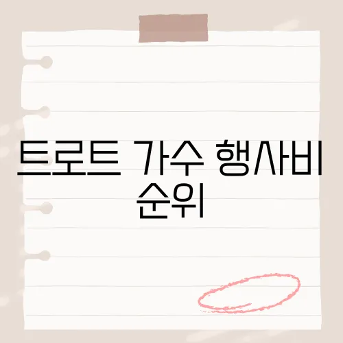 트로트 가수 행사비 순위, 상위 1% 가수들의 놀라운 출연료는?