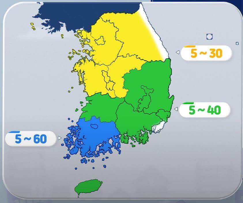 소나기 예상 강수량