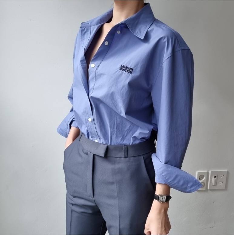 색상 배색 품절상품과 배송지연안내 - 메종셔츠 ( 블루색상 25