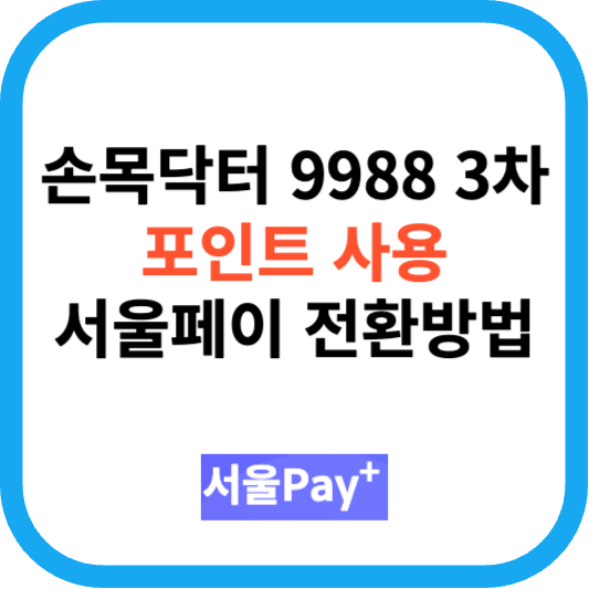 손목닥터 9988 3차 포인트 사용 및 서울페이 전환방법