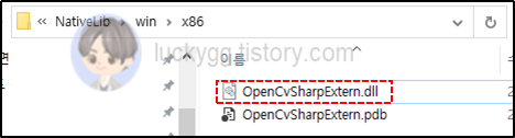 OpenCvSharpExtern.dll 파일 복사하기
