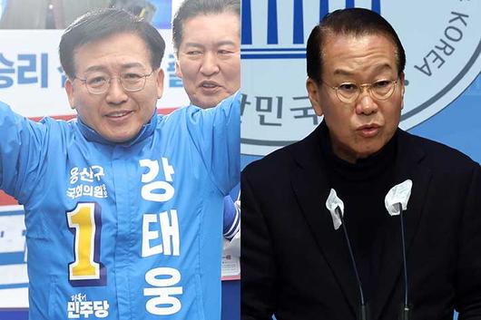 더불어민주당 강태웅 후보(왼쪽)&#44; 국민의힘 권영세 후보. 연합뉴스