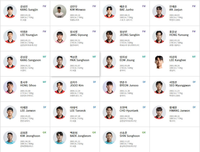 U23-대표팀명단