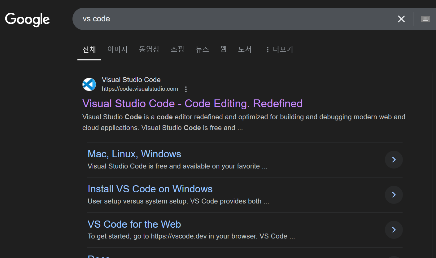 vs code 검색