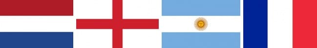 네덜란드&#44; 잉글랜드&#44; 아르헨티나&#44; 프랑스 국기