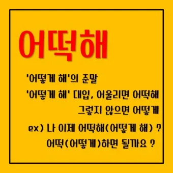 어떻게 어떡해 맞춤법 맞는 표현_15