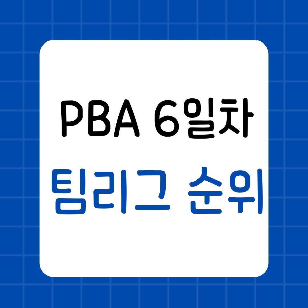 웰컴저축은행 PBA 팀리그 4라운드 6일차 결과 및 순위