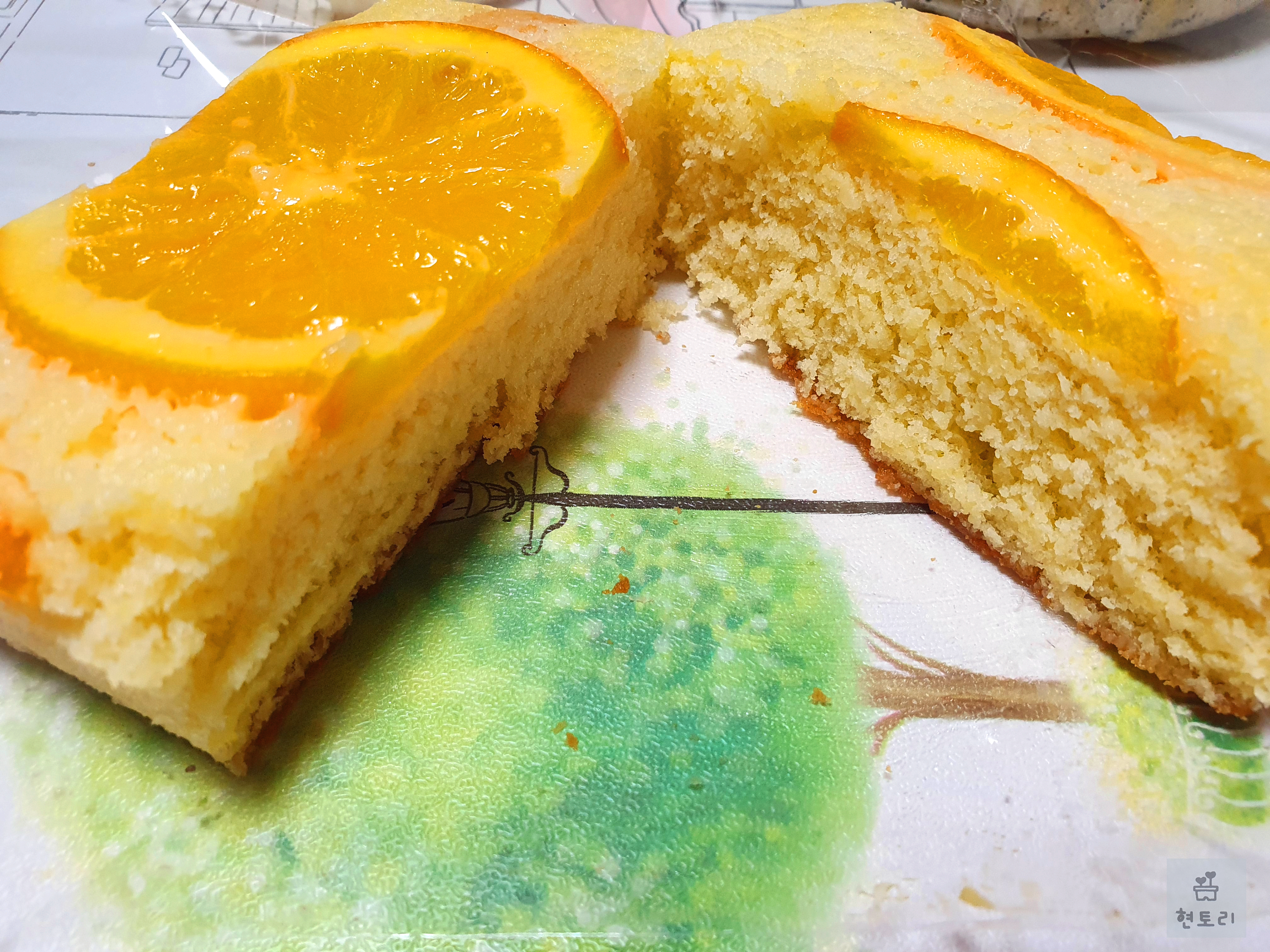 오렌지살구케이크 단면
