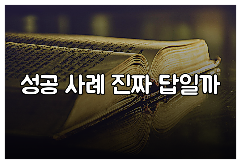 성공 사례 진짜 답일까