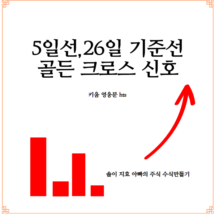  5일 이평선과 기준선 26일선의 골든 크로스 신호 수식(솔이 지효 아빠의 주식 수식 만들기)