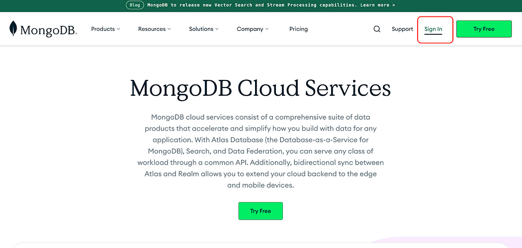 MongoDB 공식 페이지