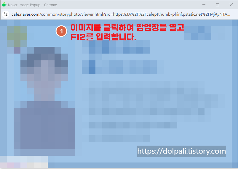 개발자 도구를 이용하는 방식-이미지 팝업