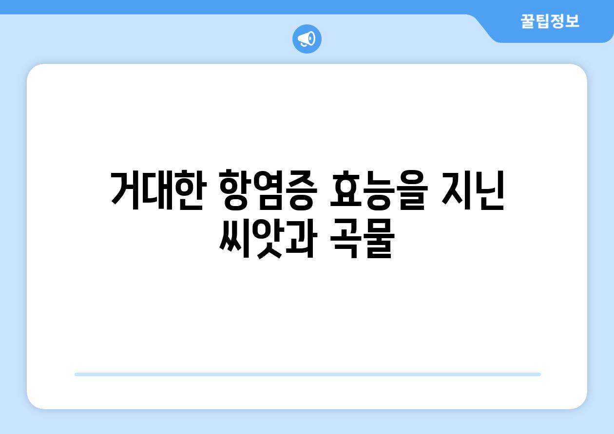 거대한 항염증 효능을 지닌 씨앗과 곡물