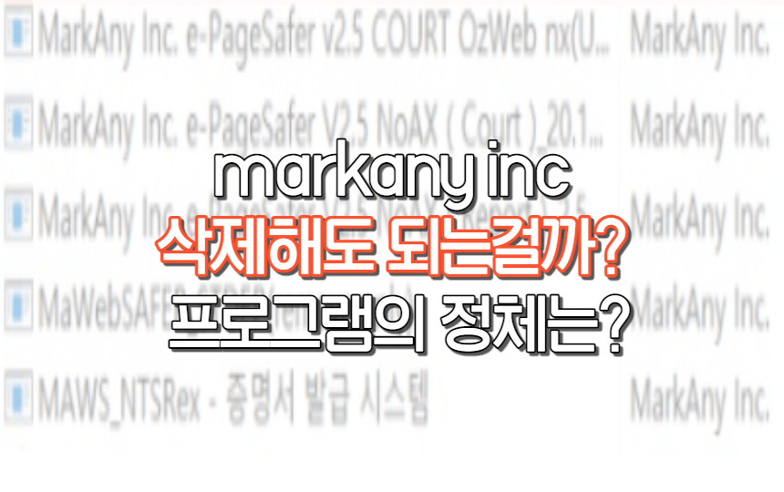  markany inc 의 정체와 삭제방법