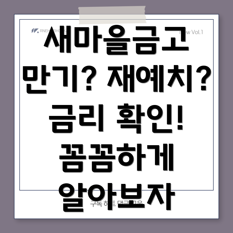 새마을금고 예금