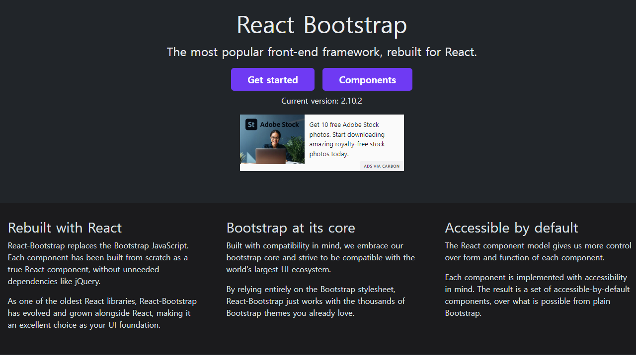 React Bootstrap 메인