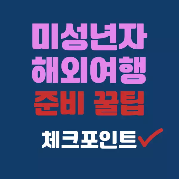 미성년자 해외여행 준비