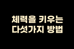  체력을 키우는 다섯가지 방법. 운동,식습관,휴식,영양제,마인드