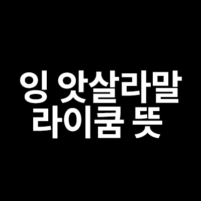  잉 앗살라말라이쿰 뜻을 알어봅시다!