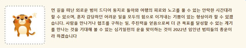  2022년 띠 임인년 전체 운세 보기