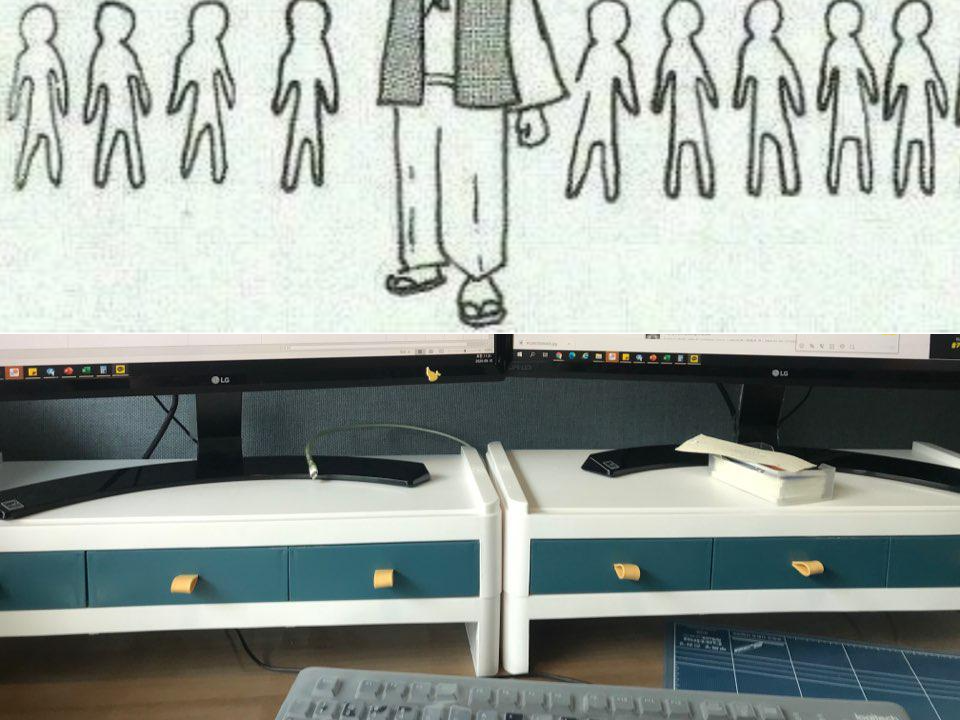  <높이조절 2단 서랍형 모니터 받침대> 저렴하고 쓸만한 모니터 받침대 추천