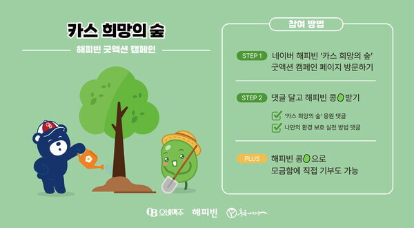 오비맥주와 네이버 해피빈의 '카스 희망의 숲' 굿액션 캠페인: 환경 보호를 위한 실천
