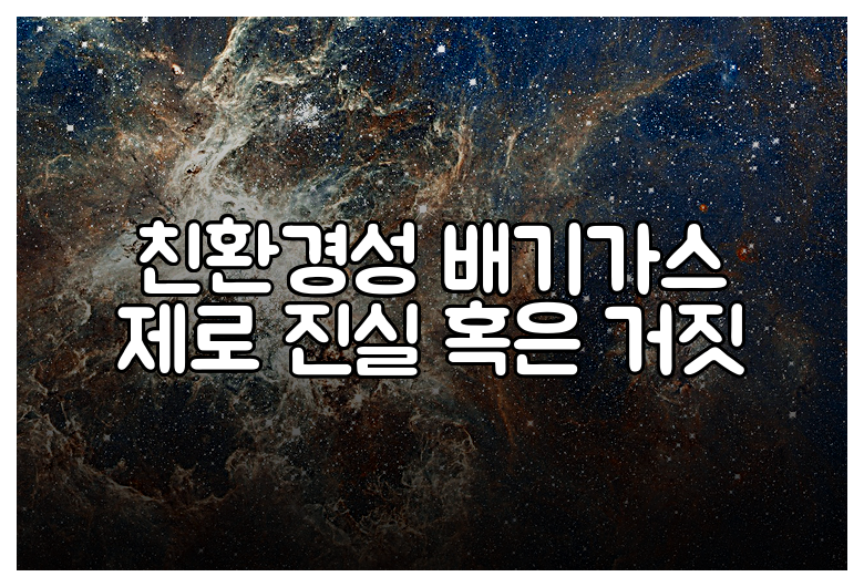 친환경성 배기가스 제로 진실 혹은 거짓