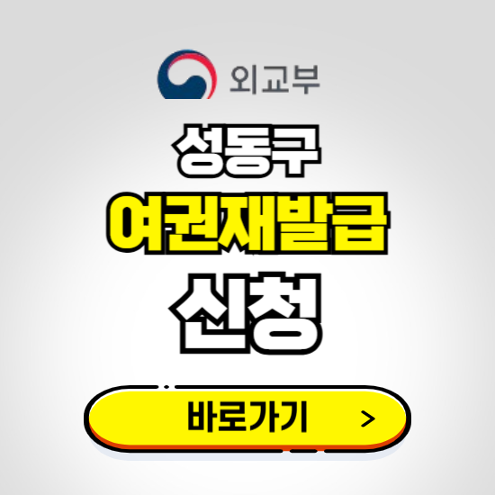 성동구 여권 재발급 온라인 신청하기 ❘ 비용 준비물 가격 기간 보기