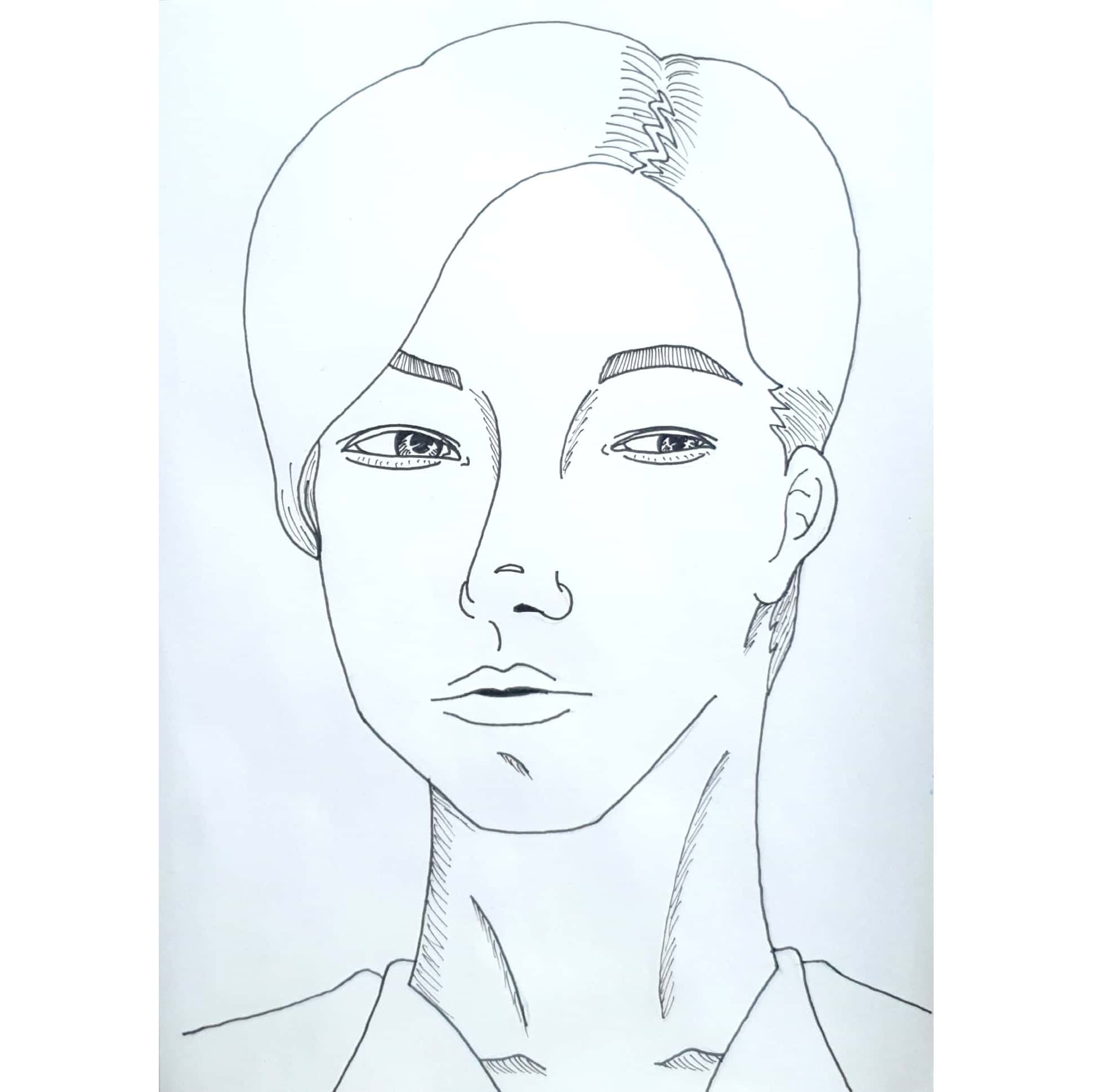  Look Around 둘러보다 일러스트 일러스트레이션 그림 드로잉 연필화 펜화 그리기 예민하게