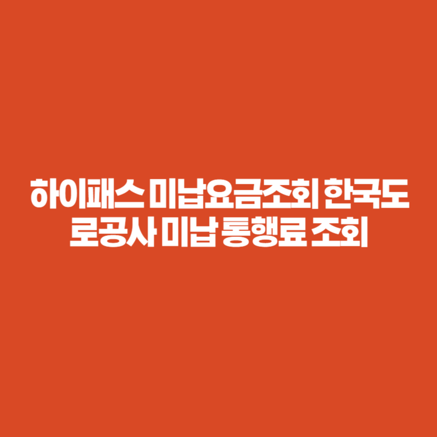 하이패스 미납요금조회 한국도로공사 미납 통행료 조회 하이패스 미납요금조회 한국도로공사 미납 통행료 조회