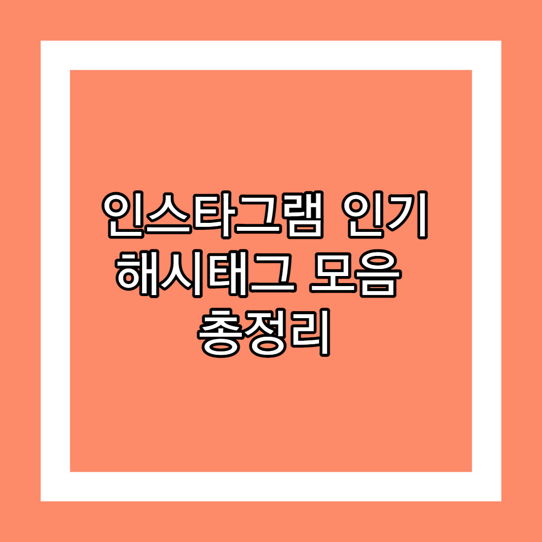  인스타 인기 해시태그 모음 꿀팁