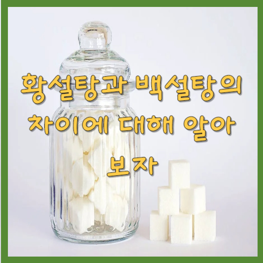  황설탕과 백설탕의 차이에 대해 알아보자