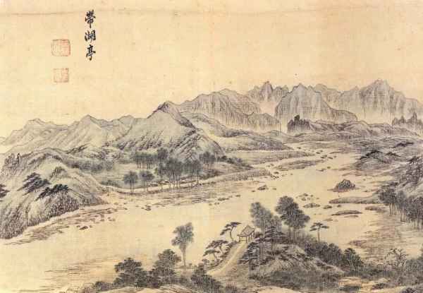 단원 김홍도 금강사군첩 &quot;대호정(帶湖亭)&quot;의 역사적 배경, 표현 기법과 감상포인트 살펴 보기