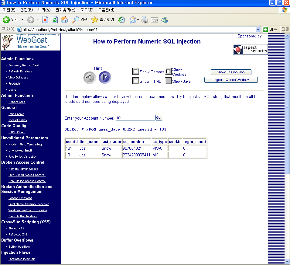 The Road Less Traveled												13. String SQL Injection (Webgoat)