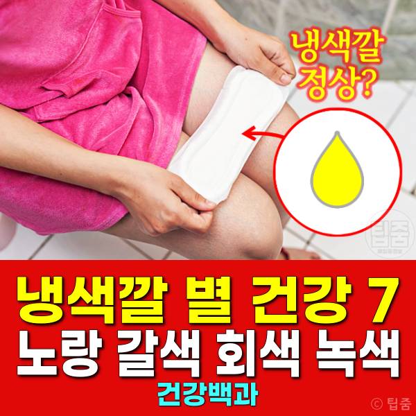 냉색깔 노란색 갈색 회색 녹색 분홍색 생리냉증가