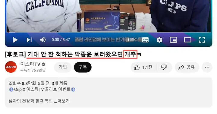 개추 뜻이 뭐죠