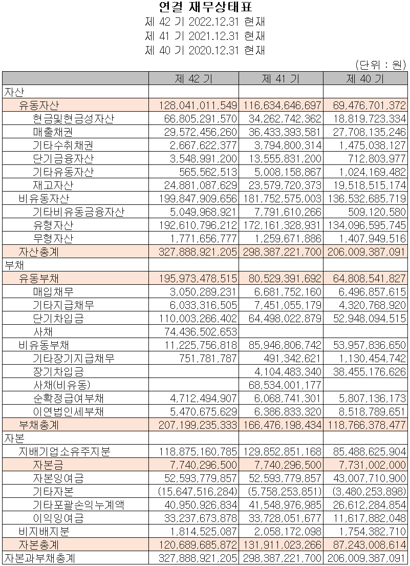 대주전자쟈료 - 재무상태표