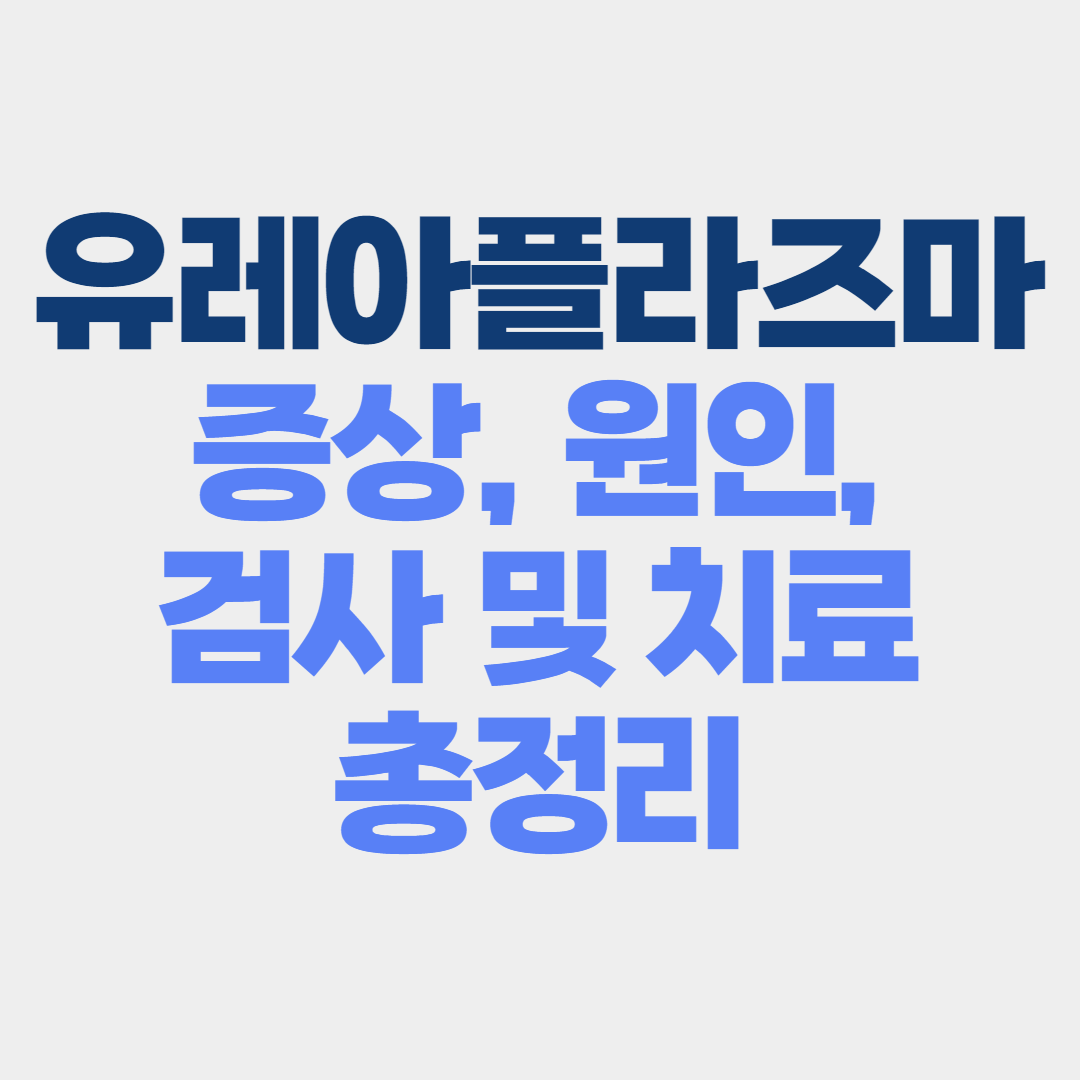유레아플라즈마 증상&#44; 원인&#44; 검사 및 치료법