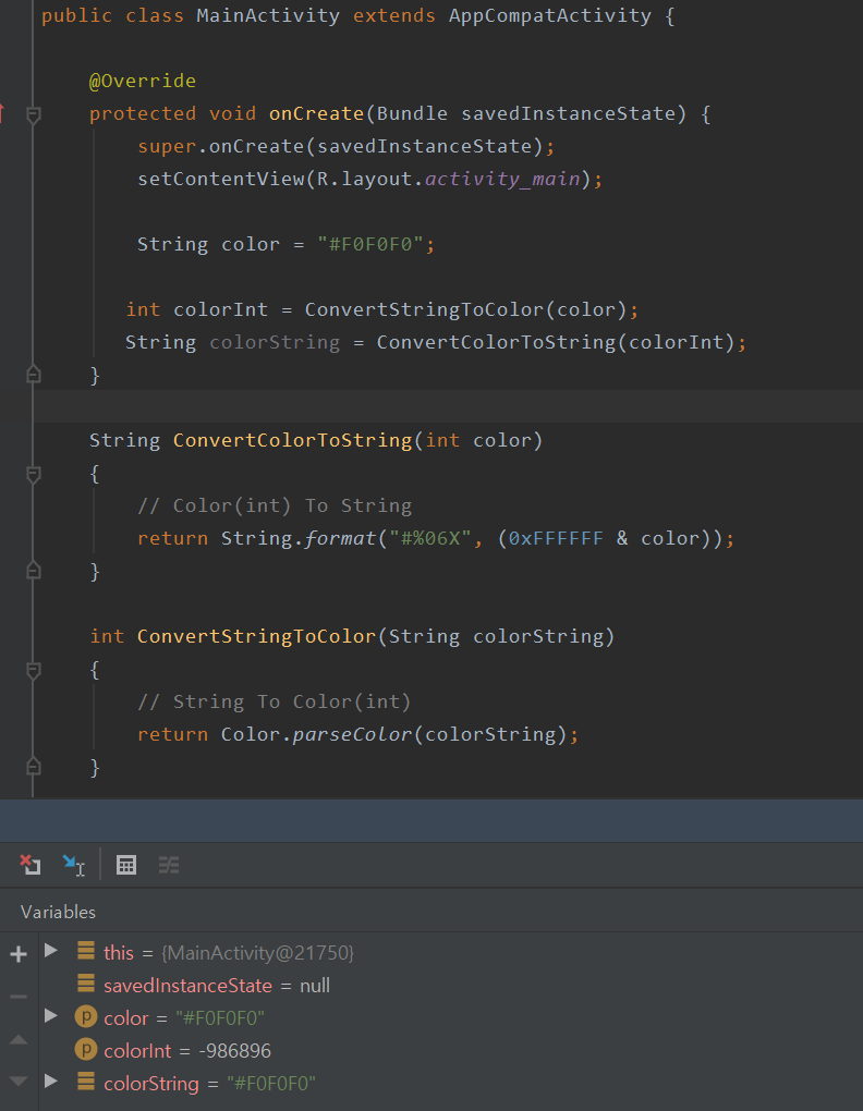 [안드로이드] String to Color, Color to String