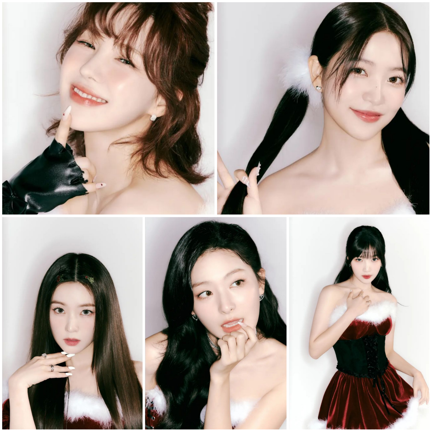  에스파 레드벨벳 콜라보 'Beautiful Christmas' 레드벨벳 맴버 산타걸 화보 사진