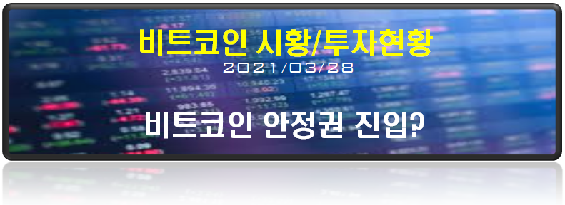  어느정도 안정권을 찾은 비트코인