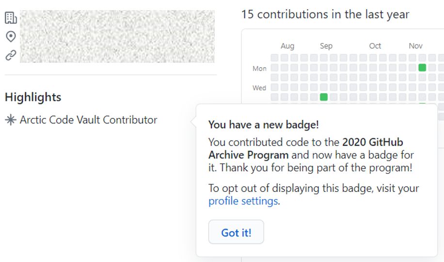 GitHub Arctic Code Vault Contributor