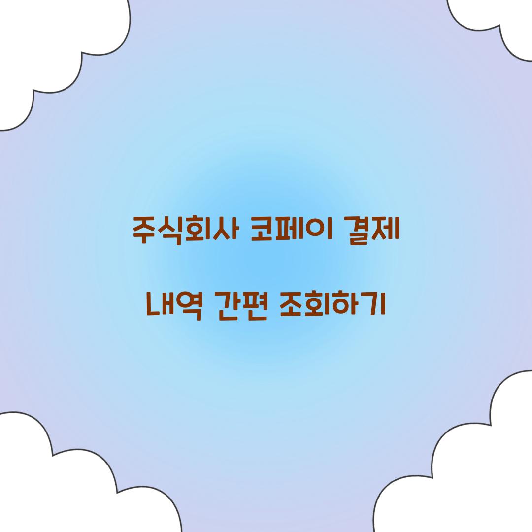 주식회사 코페이 결제 내역