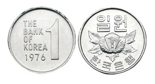 1982년 100원 동전 무광