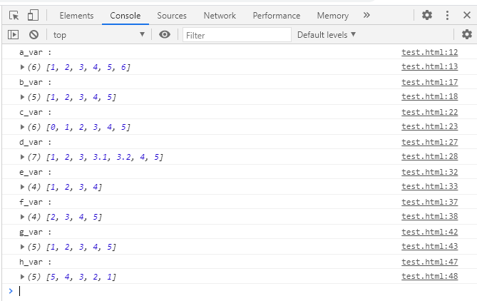  javascript 배열 명령어들 정리 (추가, 삭제, 정렬)