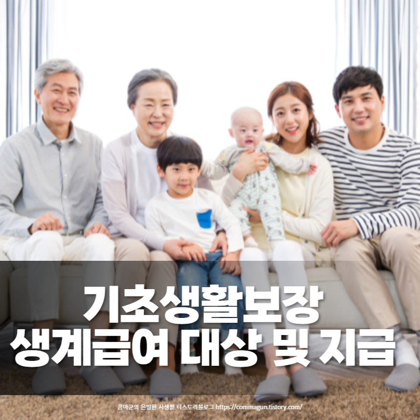  기초생활보장 - 생계급여 대상 및 지급 쉽게 파악하기