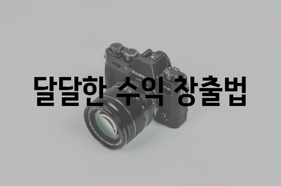 달달한 수익 창출법