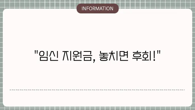 임신 출산 지원금: 놓지 말아야 할 팁